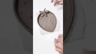 Strawberry Jewelry Dish: A DIY with Real Fruit! Cute Clay Art #Shorts #ClayArt #Handmade #Satisfying