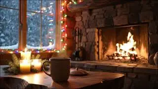 Cozy Christmas Cabin Instrumental Happy New Year Christmas Music With Fireplace for Relaxing stress