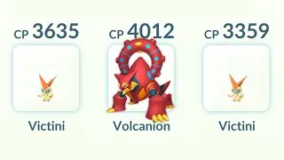 Using Triple Fire Type Mythical Team in Pokemon GO.