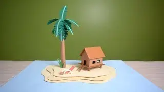 How to make an island from colour paper and cardboard