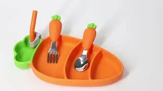 Food Grade Silicone Hot sales Cute Design vegetable Suction divided Plate 4 compartment with spoon