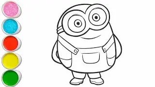 Cute Minion Drawing, Painting and Coloring for Toddlers -Child Art 