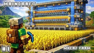 Minecraft Automatic Wheat Farm 🌾 | Unlimited Wheat in Survival 😱 (Easy Build)