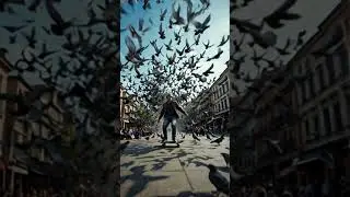 Skater vs Pigeons | |  In a Plaza Chaos Shot