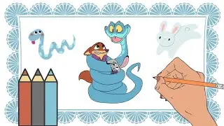 HOW TO DRAW GARY  DE'SNAKE FROM ZOOTOPIA 2 🩵🐍