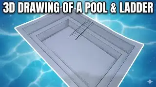 😱 3D Ladder of a pool Drawing Tutorial😨 