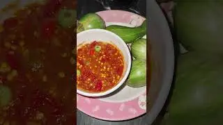 Eating stewed pork with shrimp paste chili dip. #food #subscribe