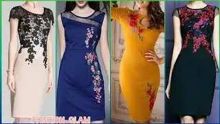 Embroidery & Lace Patchwork Bodycon Slim Pencil Cocktail Wedding Party Sheath Dresses For Women