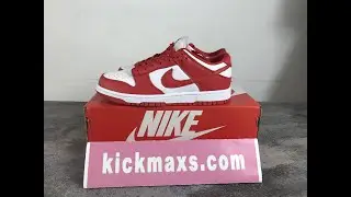 Unboxing Nike Dunk Low University Red (2020) CU1727-100 kickmaxs dot com