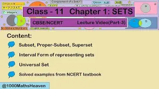 Sets Class 11 | CBSE Math Chapter 1 | Comparison and Types of Sets | Lecture Video Part 3