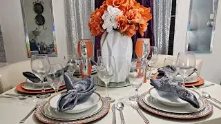 💎NEW GLAM #FALL #CORAL AND SILVER TABLESCAPE IDEAS ~ #HIGHEND #GLAMTABLESCAPE GLAM DECOR QUEEN #113