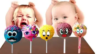 Colors for kids bad baby crying finger family cake pop