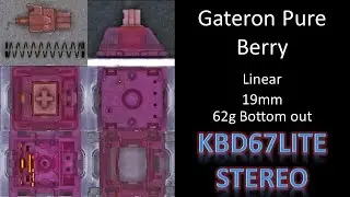 Gateron Pure Berry KBD67Lite Mechanical Keyboard Switch Stereo Sound Test