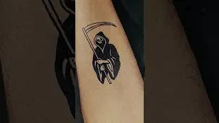 Grim Reaper Halloween Tattoo Ideas for a Bold Look|| #tattoo #tattooartist #temporarytattoo #shorts