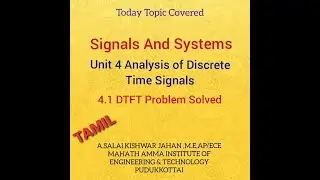 4.1 DTFT PROBLEM SOLVED #EC3354 #TAMIL #signals and systems
