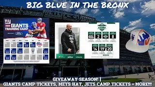 GIVEAWAY SEASON! | NEW YORK GIANTS Camp Tickets, METS Hat, JETS Camp Tickets + MORE!!!