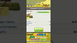 UPGRADE Spring Trap to Lvl 3 || Clash Of Clans (COC) #clashofclans #springtrap