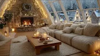 Cozy Winter Evening Ambience | Soft Piano & Fireplace Background Music
