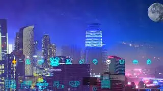 4k Amazing night cityscape dynamic theme