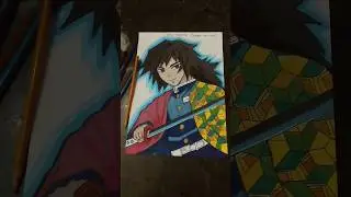 GIYU TOMIOKA | Writer's Favourite #art #demonslayer #shorts #viral #drawing
