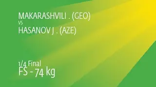 1/4 FS - 74 kg: J. HASANOV (AZE) df. J. MAKARASHVILI (GEO) by TF, 11-0