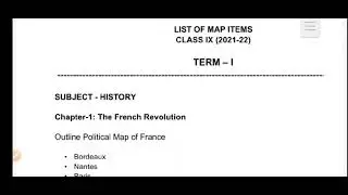 CBSE Class 9  Term 1 History  Chapter 1 Map Question based on Syllabus for the Session 2021-22