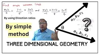 How to find angle between two 3D lines in three dimensional geometry by R.K.Patny|12th Maths 3D geo.