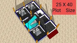 25 X 40 House Plan | 4 Bedroom House Design | 1000 Sq Feet Home Plan 🏡 | Village House