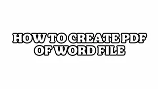 How to create pdf of word file #sirmohsin#english 