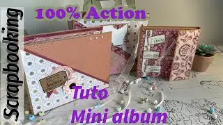 SCRAPBOOKING, voici le tuto du mini album 100% Action, 3 projet pour un bloc 15/30