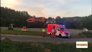 Radfahrer st&uuml;rzt bei Schwalefeld schwer - Rettungshubschrauber im Einsatz