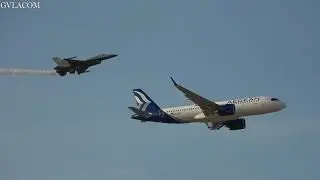 HAF F-16 Zeus and Aegean Airbus A320NEO flyby at Athens Flying Week 2021