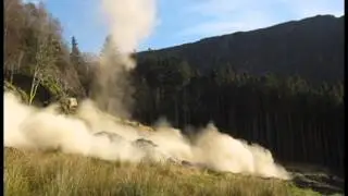 Blowing up a rock with dynamite