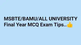 Final Year Online MCQ Exam Tips and Best Luck. (By Harish kasar)