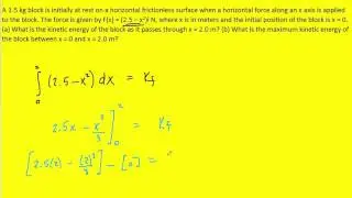 A 1.5 kg block is initially at rest on a horizontal frictionless surface