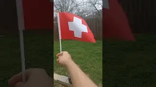 Flag of Switzerland waving in the wind