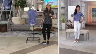 Lisa Rinna Collection Printed Knit Top with Back Detail on QVC