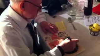Nobby Stiles signing my sketch.MOV