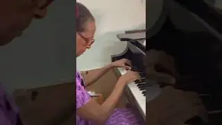 Trying to get her to play Rachmanivov's prelude in C#min which she 1st played when she was 10!