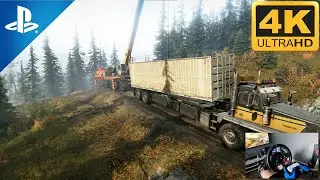 MASTODON with Heavy Crane rescuing WESTERN STAR | SNOWRUNNER | Logitech G29 | 4K 60 FPS GAMEPLAY