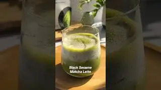 Black Sesame Matcha Latte #organicdrink #greenteadrink #matchalatte #matcha #blacksesame