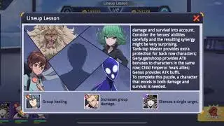 Lesson 9 - lineup  -  Starter training tutorials - 60fps - One Punch Man: Road to Hero 2.0