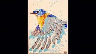 KIMART: BLUEBIRD COLLECTION ORIGINAL ART SLIDESHOW acrylic painting aceo 30 second short video fast
