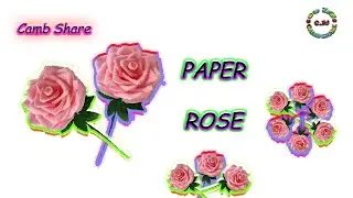 Origami Rose Easy | Origami Learning How to make rose | ORIGAMI ROSE | របៀបបត់ផ្កាកូលាប