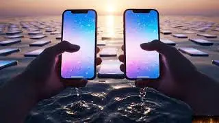 Glowing iPhones Over Abyss City &ndash; Ultra Realistic 3D Ocean Animation 🌊📱