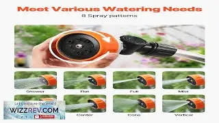 VEVOR Watering Wand 15 Inch Heavy Duty Garden Hose Wand with 8 Spray