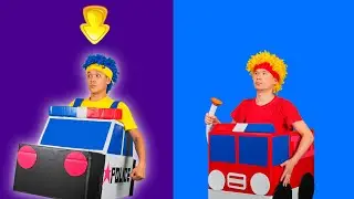 Mobil Polisi & Truk Pemadam Kebakaran | D Billions Lagu Anak-Anak