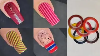 Nail art using Striping Tape || Nail art at Home #nailart #naildesign