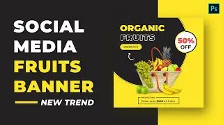 Fruits Banner | organic fruits for social media | instagram post design | facebook post design