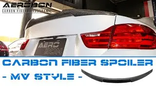 AeroBon Real Carbon Fiber Trunk Spoiler Compatible with 2013-2020 BMW 4-Series F32 Coupe (MV Style)